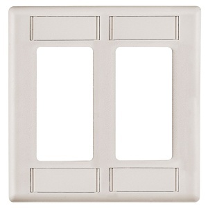Hubbell IMFP2OW 2-Gang, 2-Decorator / Style Line Wall Plate with Labels, White
