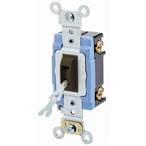 Leviton 1201-2L Locking Toggle Switch, Quiet Switch, Extra Heavy Duty Spec Grade, 15A, Brown