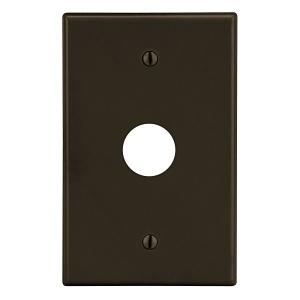 Hubbell P737 1-Gang Wallplate with .625" Opening for Box Mounting, Brass