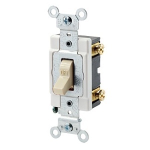 Leviton 1221-SI Single-Pole Toggle Switch, Quiet, Heavy Duty Spec Grade, 20A, Ivory