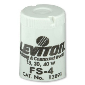 Leviton 13891 Fluorescent Lamp Starter, Basic, 13, 30, and 40W, FS-4