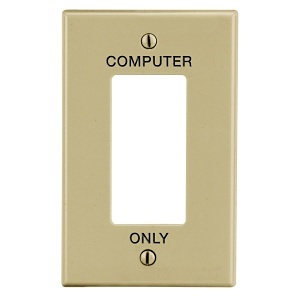 Hubbell PJ26C Wall Plate, 1-Gang Decorator Opening, Ivory
