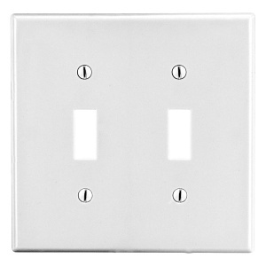 Hubbell P2W 2-Gang Wall Plate, White