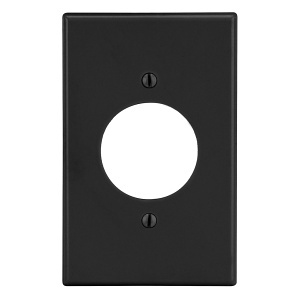 Hubbell P720BK Wall Plate, 1-Gang, 1.60-Inch Opening, Black