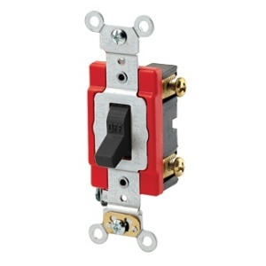 Leviton 1221-2E Toggle Switch, 20A, Single-Pole, Quiet Switch, Extra Heavy Duty Spec Grade, Black