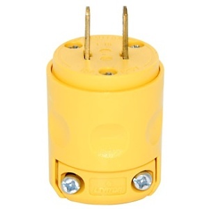 Leviton 115PV Connectors, YL Plug Dead Front 2PO 2WI 1-15P 15A125V