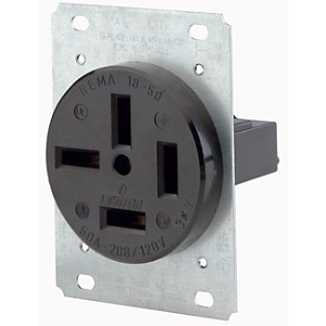 Leviton 8350 Flush Mount Receptacle, Straight Blade, Industrial Grade