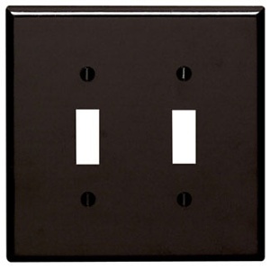 Leviton 85109 Oversized Brown Wall Plate for Two Toggle Switches, Two-Gang
