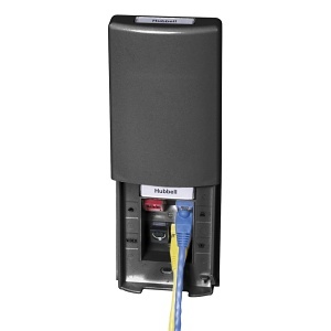 Hubbell TPF1BK Wall Plate, 1-Gang, 4 Ports, Tamper-Resistant, Black