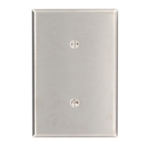 Leviton 84119-40 1-Gang Blank Oversized Wall Plate, Stainless Steel