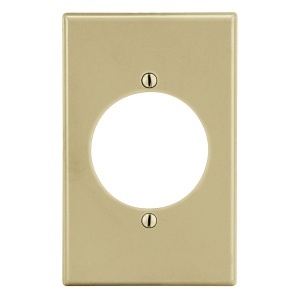 Hubbell PJ724I Wallplate, Mid-Size 1-Gang, 2.15" Opening, Ivory