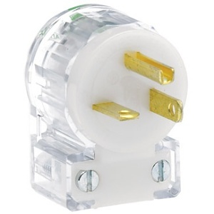 Leviton 8315-CAT Straight Blade Angle Plug, 20A, 125V