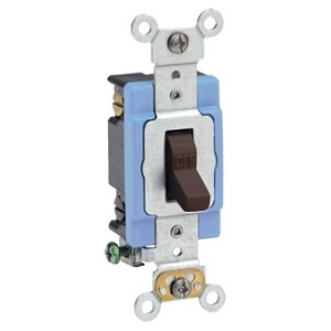 Leviton 1202-2 15A Double-Pole Toggle Switch, Quiet Switch, Extra Heavy Duty Spec Grade, 120/277V, Brown
