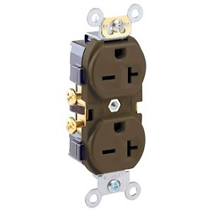 Leviton 5822 Duplex Receptacle / Outlet, Commercial Grade, Self-Grounding, 20A