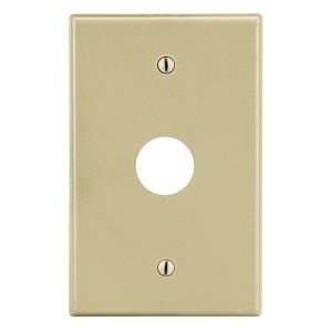 Hubbell P737I 1-Gang Wall Plate with 0.625-Inch Opening, Box Mount, Ivory