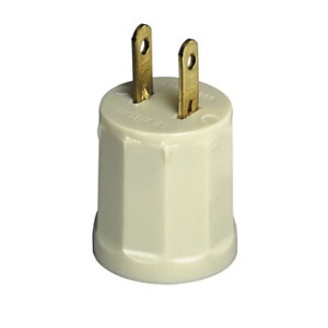Leviton 61-I Adapt Plug Receptacle to Lamp, 660W, 125V, Ivory