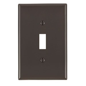 Leviton PJ1 Wall Plate, Midway Size, Single Gang Switch Toggle, Brown