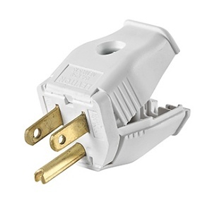 Leviton 3W101-WH Connectors, 5-15P Clamptite Cord Plug, White