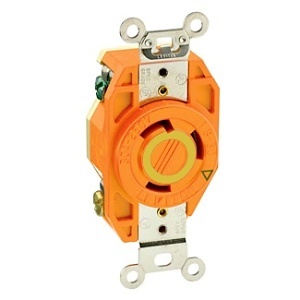 Leviton 2610-IG Receptacle Lock 2.5', 30A, Orange
