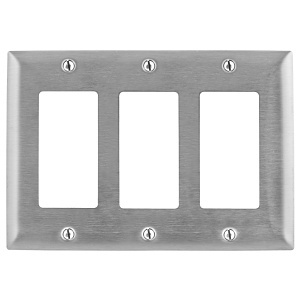 Hubbell SS263 3-Gang GFCI Stainless Steel Wall Plate