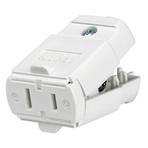 Leviton 102-WP 2-Pole, 2-Wire, Connector, Residential Grade, 125V, 15A, White