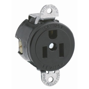 Leviton 5284-SS EB Single Rec Short Strap 5-15R 2P 3W 15A120V