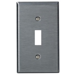 Leviton SSJ1-40 1-Gang Stainless Steel Wall Plate, Satin Finish, for Single Toggle Switch