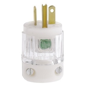 Leviton 8315-CT Connectors, 20A 125V, 2-Pole 3-Wire, Clear Plug