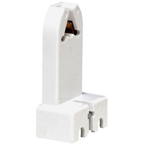 Leviton 390-1W 2-Screw Terminal Standard Fluorescent Lampholder, Medium Base, Bi-Pin, White