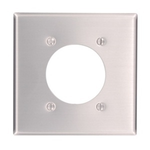 Leviton 83026 Wall Plate, 2-Gang, Single Power Receptacle, Aluminum