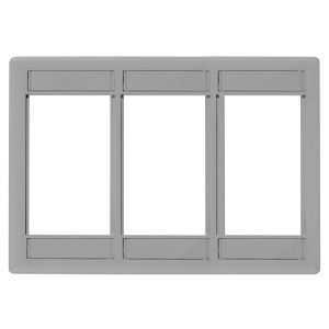 Hubbell IMF3GY iSTATION 3-Gang Front Loading Module Frame, 3-Unit, Gray