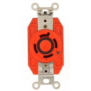 Leviton 2740-IG Receptacle Lock 30A, 600V, Orange