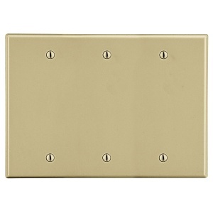 Hubbell P33I 3-Gang Wall Plate, Black and Ivory