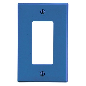 Hubbell PJ26BL 1-Gang Decorative Wall Plate, Blue