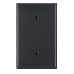 Leviton 80719-E Wall Plate, 1-Gang Blank Strap Mount, Thermoplastic, Black