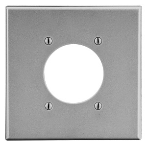 Hubbell P703GY Wall Plate, Two Gang Openings, 2.15"es, Gray