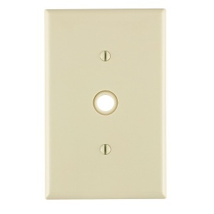 Leviton PJ11-T Wall Plate, 1-Gang, Telephone, 0.406 Hole, Midway, Light Almond
