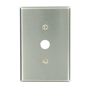 Leviton 84137-40 Wall Plate, Stainless Steel, Oversized, Single Gang Telephone Jack with 625 Hole
