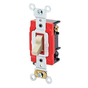 Leviton 1223-2I Toggle Switch, 3-Way, 20A, Quiet Switch, Extra Heavy Duty Spec Grade, Ivory