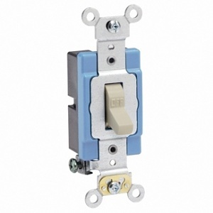 Leviton 1201-2I Toggle Switch, Quiet Switch, Extra Heavy Duty Spec Grade, 15A, Ivory