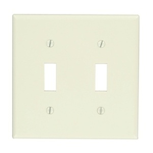 Leviton 78009 Wall Plate, Light Almond, 2 Gangs, 2 Toggle Configurations