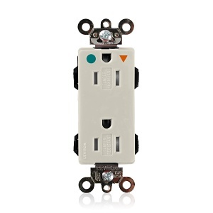 Leviton MDT82-IGT Lev-Lok Decora Plus Receptacle, 15A, 125V, Light Almond
