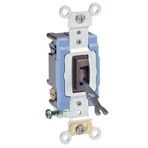 Leviton 1202-2L 15A Toggle Switch, Double-Pole, Quiet Switch, Extra Heavy Duty Spec Grade, Brown