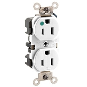 Leviton MRI82-W MRI Duplex Receptacle, 15A, 125V, White