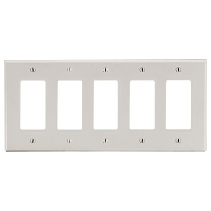 Hubbell P265LA 5-Gang Decorator Wall Plate