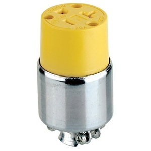 Leviton 520CA 3-Wire Connector, 2-Pole, NEMA 5-20R, Straight Blade, Commercial Grade, Armored, Grounding, Steel, 20A, 125V