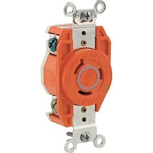 Leviton 2330-IG Receptacle Lock, 20A 277V, Orange