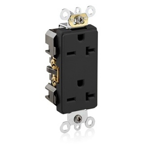 Leviton 16462-E REC Duplex Decora 20A 3-Wire 250V