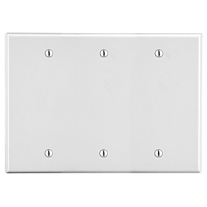 Hubbell P33W 3-Gang Wall Plate, Available in Black and White