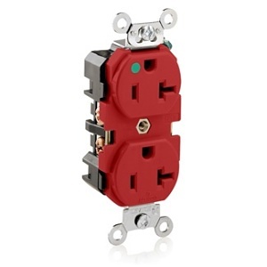 Leviton 8300-R SM Decora Duplex Receptacle, Red